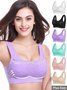 Lace Seamless Push Up Quick Dry Shockproof Sports Bra Plus Size