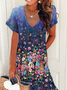 Floral Short Sleeve Casual Dresses