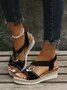 Women's Weekend Metal Woven Wedge Platform Roman Sandals 2022