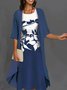Women's Vacation Daily Floral Printed Casual Elegant Two Piece Sets Dress with Cardigan 2022