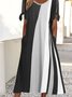 Women's Plus Size Sheath Dress Striped Round Neck Short Sleeve Spring Summer Casual Midi Long Dress Daily Dress 2022