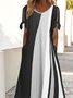 Women's Plus Size Sheath Dress Striped Round Neck Short Sleeve Spring Summer Casual Midi Long Dress Daily Dress 2022