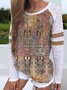 Women's Top Blouse T shirt Ethnic Jersey Long Sleeve Round Neck Ethnic Style Vintage Style Casual Spandex Jersey Fall Summer 2022