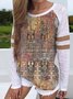Women's Top Blouse T shirt Ethnic Jersey Long Sleeve Round Neck Ethnic Style Vintage Style Casual Spandex Jersey Fall Summer 2022