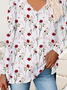 Women's Loosen TunicFloral Print  Daily Vacation Weekend T-shirt Tee Shirt Long Sleeve V Neck Fall Spring 2022