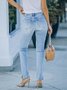 Regular Fit Casual Plain Denim&jeans