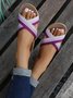 Casual Contrast Color Cross Strap Lightweight Home Indoor Slippers