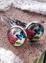 Retro Butterfly Time Gemstone Earrings Old Ethnic Style