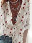 Women's Blouse Graphic Prints Daily Floral Weekend Shirt Blouse Long Sleeve Button Print V Neck Basic Essential  Blouse 2022