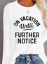 Women's Top Letter Daily Beach Letters T-Shirts Tee long Sleeve Print Round Neck Streetwear Boho Loose 2022