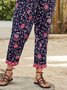 Women Casual Floral Autumn Polyester No Elasticity Loose Ankle Pants Best Sell Regular Size Casual Pants