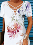 Plus size Floral Jersey Loose Casual Dresses