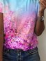 Women Casual Floral Summer Lightweight Loose Best Sell Short sleeve Crew Neck H-Line T-shirt