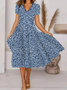 Casual Floral Summer Micro-Elasticity Daily Loose Midi Best Sell Dresses for Women