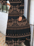 Vintage Ethnic Autumn Loose Long Best Sell Long sleeve Crew Neck A-Line Dresses for Women