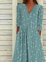 Polka Dots Casual Autumn Polyester Midi Best Sell A-Line Regular Regular Size Dresses for Women