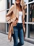 Casual Plain Autumn Polyester No Elasticity Daily Long sleeve Mid-long Regular Trench coat for Women