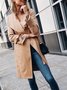 Casual Plain Autumn Polyester No Elasticity Daily Long sleeve Mid-long Regular Trench coat for Women