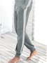 Casual Plain Autumn Lightweight Mid Waist Straight pants Long H-Line Regular Size Sweatpants for Women
