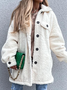 Women Autumn Winter Casual Daily Plush Fleece Long Sleeve Teddy Coat