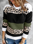 Long Sleeve Color Block Casual Sweater
