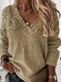 Printed Casual Tunic Sweater Knit Jumper