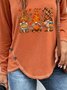 Halloween Loose Casual Buttoned Tunic T-Shirt
