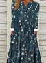 Floral Casual Loose Long Sleeve A-Line Dress
