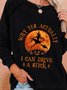 Casual Halloween Long Sleeve Crew Neck Printed Top Tunic Sweatshirt