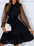 Casual Mesh Plain Daily Party Loose A-Line Dresses