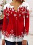 Christmas Printed Jersey Casual Long Sleeve TUNIC Top