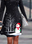 Womens Casual Christmas Dress Daily Black Christmas Dress A-Line Regular High Elasticity Dress