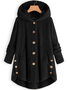 Cozy Fleece Hooded Sherpa Coat Symmetrical Button Teddy Bear Coat