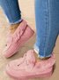 Casual Plain Spring Non-Slip Daily Snow Boots Leather Flat Heel Faux Fur Flats for Women