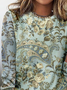 Ethnic Printed Casual Long-sleeve T-shirt