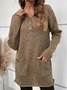 V Neck Knitted Loose Tunic Sweater Knit Jumper
