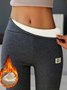 Casual Fleece Lined Leggings Pants High Waist Athletic Pants Tummy Control Stretch Workout Yoga Soft Clouds Leggings