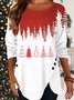 Crew Neck Casual Loose Christmas T-Shirt