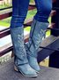 West Style  Embroidered Cowboy Boots