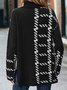 Long Sleeve Color Block Geometric Casual Turtleneck Sweater