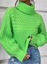 Plain Long Sleeve Casual Turtleneck Sweater