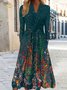 Women's Long Sleeve Abstract Casual Jersey Dress