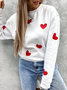 Heart Printed Casual Sweatshirt