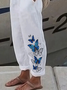 Women's Casual Butterfly Printed Long Loose H-Line Pants