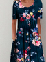 Casual Crew Neck Floral Dress 2023