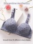 Floral Print Push Up Breathable Soft Wireless Bra