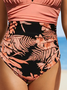 Vacation Plants Printing V Neck One-Piece