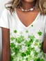 Women's St Patrick's Day T-Shirt Lucky Irish Shamrock Paddy's Day Graphic Tees Tops