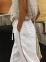 Loose Casual Drawstring Plain Pants