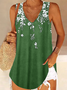 Women's Casual Daily Holiday Tank Tunic Top Camis Floral Sleeveless Patchwork Print V Neck Casual Beach Tunic Top
